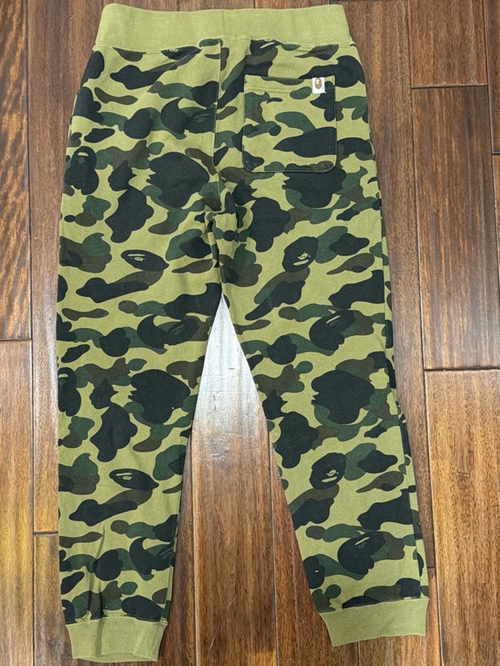 Bape Olive Green & Black Camo Jogger Pants